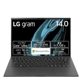 【長期保証付】LGエレクトロニクス LG 14Z90S-MA78J2 LG gram 14型 Core Ultra 7/16GB/1TB/Office オブシディアンブラック Windows 11Home ノートパソコン 14Z90S-MA78J2