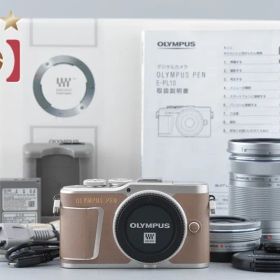 OLYMPUS オリンパス 【中古】OLYMPUS オリンパス PEN E-PL10 EZ ダブルズームキット ブラウン シャッター回数僅少 元箱付き ミラーレスカメラ