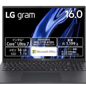 「新品・即納」LG gram 16Z90S-MA78J2 16型(インチ) ストレージ容量：M.2 SSD：1TB メモリ容量：16GB [オブシディアンブラック]