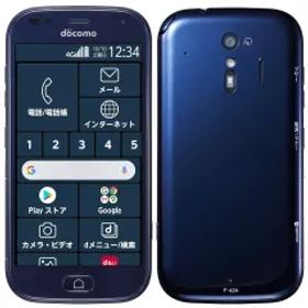 【中古】携帯電話 らくらくスマートフォン F-42A 32GB (ネイビー) [AAF47576]