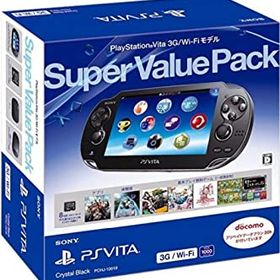 【中古】PlayStation Vita Super Value Pack 3G/Wi-Fiモデル クリスタル・ブラック（メーカー生産終了）