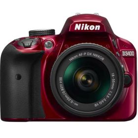 【中古】Nikon デジタル一眼レフカメラ D3400 AF-P 18-55 VR レンズキット レッド D3400LKRD