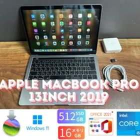 「美品」Apple MacBook PRO Retina 13inch 2019/CPUi5 2.4GHZ/16GB/SSD512GB/Windows11/office2021/CJ173