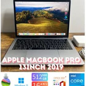 ［美品］Apple MacBook Pro 13inch 2019/Core i5 2.4GHz/16GB/512GB/Windows11/Office 2021/HW53