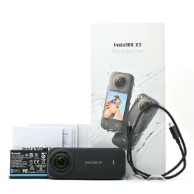 ＜良品＞ Insta360 X3｜外装小スレ傷あり・全体的にきれい｜レンズガード付属｜高画質360度撮影対応アクションカメラ