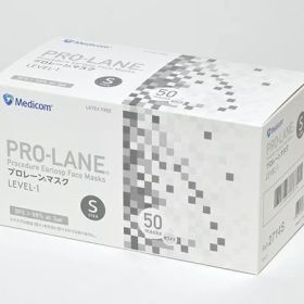 医療用マスク プロレーンマスク Sサイズ ホワイト PLE002714S 1箱50枚 メディコム