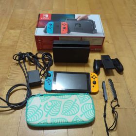Nintendo Switch 本体 青とオレンジ ケース付