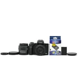 ＜良品＞ Canon EOS Kiss M2 ダブルレンズキット ブラック｜シャッター数7000枚以下｜高画質・軽量・初心者にも最適のミラーレス