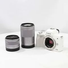 〔中古品〕 EOS Kiss M2 ダブルズームキット ホワイト【305】