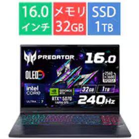 エイサー Acer ゲーミングノートPC/Predator Helios Neo 16S AI/16型/Core Ultra 7 255HX/GeForce RTX 5070 Laptop GPU/メモリ 32GB/SSD 1TB/Windows 11 Home/アビサルブラック PHN16S-71-N73Z57/E