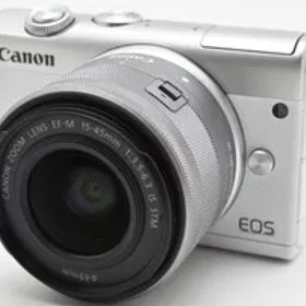 キヤノン ミラーレス一眼 CANON EOS M200 レンズキット ホワイト 中古 美品 Wi-Fi Bluetooth スマホに送れる 新品SDカード付き 届いてすぐに使える 長期保証