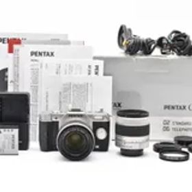【シャッター数 6462回】 ペンタックス PENTAX Q10 シルバー 5-15mm 15-45mm ダブルレンズキット ミラーレス一眼 デジタルカメラ 元箱付 [美品] #2603722A