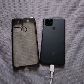 Google Pixel 4a5G ブラック 透明ケース付き