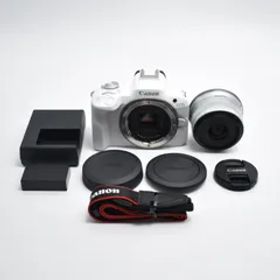 B#10390 Canon ミラーレス一眼カメラ EOS R50 標準ズームレンズキット(RF-S18-45) ホワイト/APS-C/約376g EOSR50WH-1845ISSTMLK