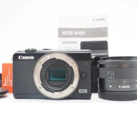 キャノン Canon EOS M100 Black 24.2 MP Digital Camera 15-45mm [新品同様] #Z5514A