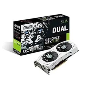 【中古】 ASUS NVIDIA GeForce GTX1070ビデオカード オーバークロック メモリ8GB DUAL-GTX1070-O8G