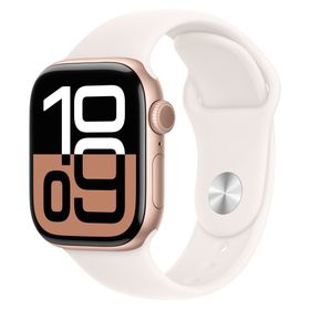 Apple Watch Series 10（GPS + Cellularモデル）- 42mmローズゴールドアルミニウムケースとS/Mライトブラッシュスポーツバンド [整備済製品]