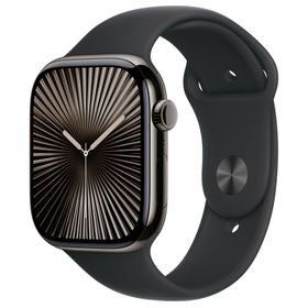 Apple Watch Series 10（GPS + Cellularモデル）- 46mmスレートチタニウムケースとM/Lブラックスポーツバンド [整備済製品]
