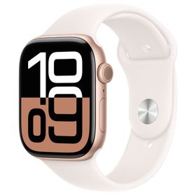 Apple Watch Series 10（GPS + Cellularモデル）- 46mmローズゴールドアルミニウムケースとS/Mライトブラッシュスポーツバンド [整備済製品]