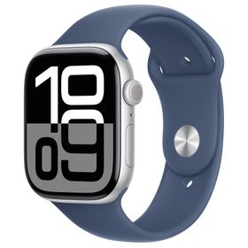 Apple Watch Series 10（GPS + Cellularモデル）- 46mmシルバーアルミニウムケースとM/Lデニムスポーツバンド [整備済製品]