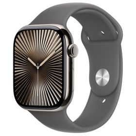 Apple Watch Series 10（GPS + Cellularモデル）- 46mmナチュラルチタニウムケースとS/Mストーングレイスポーツバンド [整備済製品]