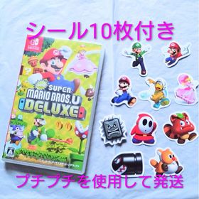 ニンテンドウ(任天堂)のシール付き New スーパーマリオブラザーズ U デラックス 24時間以内に発送(家庭用ゲームソフト)
