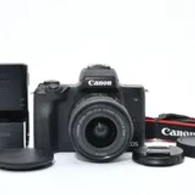 ★外観極上★ キヤノン Canon EOS Kiss M EF-M15-45 IS STM レンズキット ブラック 《ショット数33000回以下！》★完動品★ #06P96A511019