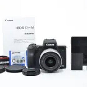 ■ 美品 ■ キヤノン Canon EOS Kiss M ブラック レンズセット ≪S数10,000回以下 バッテリー2個付 動作光学良好≫ EF-M 15-45mm F3.5-6.3 IS STM シルバー 0071