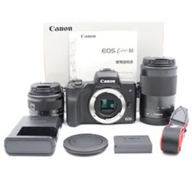 ■シャッター数1000枚以下！新品同様■ CANON EOS Kiss M ダブルズームキット ブラック ミラーレス一眼カメラ キヤノン