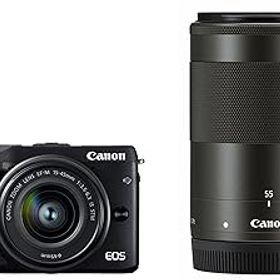 【中古】［非常に良い］Canon ミラーレス一眼カメラ EOS M3 ダブルズームキット(ブラック) EF-M15-45mm F3.5-6.3 IS STM EF-M55-200mm F4.5-6.3 IS STM 付属 EOSM3BK-WZ