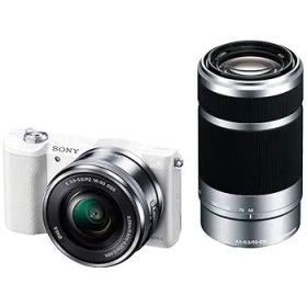 【中古】SONY ミラーレス一眼 α5100 ダブルズームキット E PZ 16-50mm F3.5-5.6 OSS + E 55-210mm F4.5-6.3 OSS ホワイト ILCE-5100Y