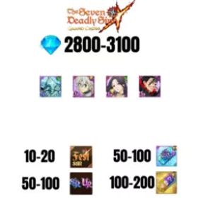 [海外] 2800-3100 虹のダイヤ |トリスタン |ゼルドリス デーモン キング・ニュー |SKULD |3 FEST UR |10-20 フェスト SSR |30-70 UR/SSR |50-100 枚 SSR