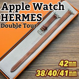 アップル(Apple)の2986 Apple Watch エルメス ブラウン ドゥブルトゥール レザー(腕時計)