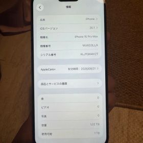 海外版 iPhone 15 Pro Max 1TB，美品，バッテリー95%