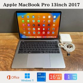 ［新品バッテリー/美品］Apple MacBook Pro 13inch 2017/Core i7 3.5GHz/メモリ16GB/SSD1TB/Windows11/Office 2024/610