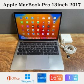 ［新品バッテリー］Apple MacBook Pro 13inch 2017/Core i7 3.5GHz/メモリ16GB/SSD1TB/Windows11/Office 2024/609