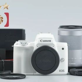 Canon キヤノン 【中古】Canon キヤノン EOS Kiss M2 ダブルズームレンズキット ホワイト ミラーレスカメラ