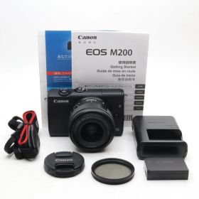 Canon ミラーレス一眼カメラ EOS M200 標準ズームキット ブラック EOSM200BK-1545ISSTMLK