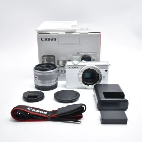 B#10022 Canon ミラーレス一眼カメラ EOS M200 標準ズームキット ホワイト EOSM200WH-1545ISSTMLK