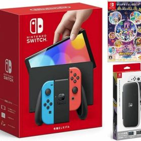 【無料ラッピング対応】Nintendo Switch(有機ELモデル) Joy-Con(L)/(R) ネオン+ ディズニー（ソフト）+ キャリングケース任天堂スイッチ 本体クリスマスクリスマスラッピングお誕生日