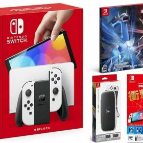【無料ラッピング対応】Nintendo Switch(有機ELモデル) Joy-Con(L)/(R) ホワイト+『ポケットモンスター 』 （ソフト）+ キャリングケース+保護フィルム任天堂スイッチ 本体クリスマスクリスマスラッピングお誕生日