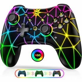 Switch コントローラー Switch1/2対応 スイッチ コントローラー かっこいいRGBライト/スリープ解除/6軸ジャイロ/振動/TURBO連射機能 Switch/Lite/OLED/PCに対応 Switch プロコン