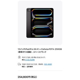 【未使用】iPad Pro M4 13インチ 256GB Cellularモデル(タブレット)