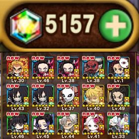 ✨ 鬼滅の刃コラボガチャ第一弾コンプリート✨パーティーゼロ＆インフィニティ所持+虹結晶5100↑所持 | ポコダン(ポコロンダンジョンズ)のアカウントデータ、RMTの販売・買取一覧