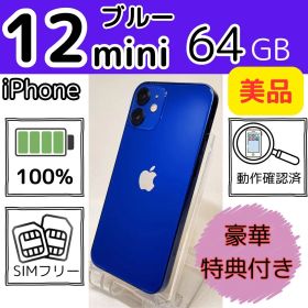 美品iPhone12mini 新品電池 ブルー 64GB SIMフリー