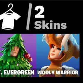 ✅2 スキン⭐LTです。EVERGREEN + WOOLY WARRIOR⭐すべての詳細変更可能
