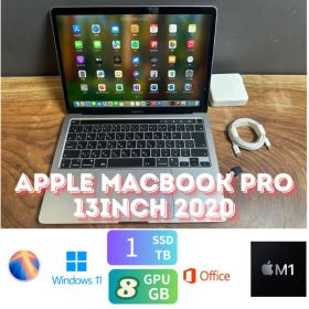 「美品」Apple MacBook Pro 13inch 2020/M1 8コア/GPU8コア/16GB/SSD1TB/Windows11/office2024/CJ328