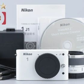 Nikon ニコン 【中古】Nikon ニコン 1 J1 標準ズームレンズキット ホワイト シャッター回数僅少 ミラーレスカメラ