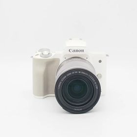 【中古】 (キヤノン) Canon EOS KISS M/EF-M18-150 IS STM キツト ホワイト【中古カメラ デジタル一眼】 ランク：B