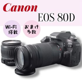 美品 Canon EOS 80D ダブルレンズキット Wi-Fi搭載 スマホ転送